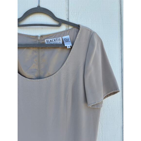 Oleg Cassini Black Tie Maxi Dress And Blazer Set, Size 14 - Picture 4 of 9